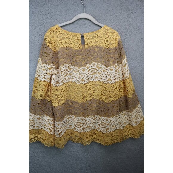 Blushing Heart All Lace Long Bell Sleeve Tunic-Sheer-Lined-Large-Cottagecore - Picture 9 of 12